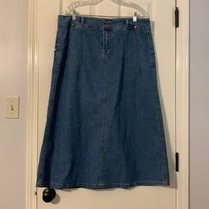 Long Denim/Jean skirt size 16